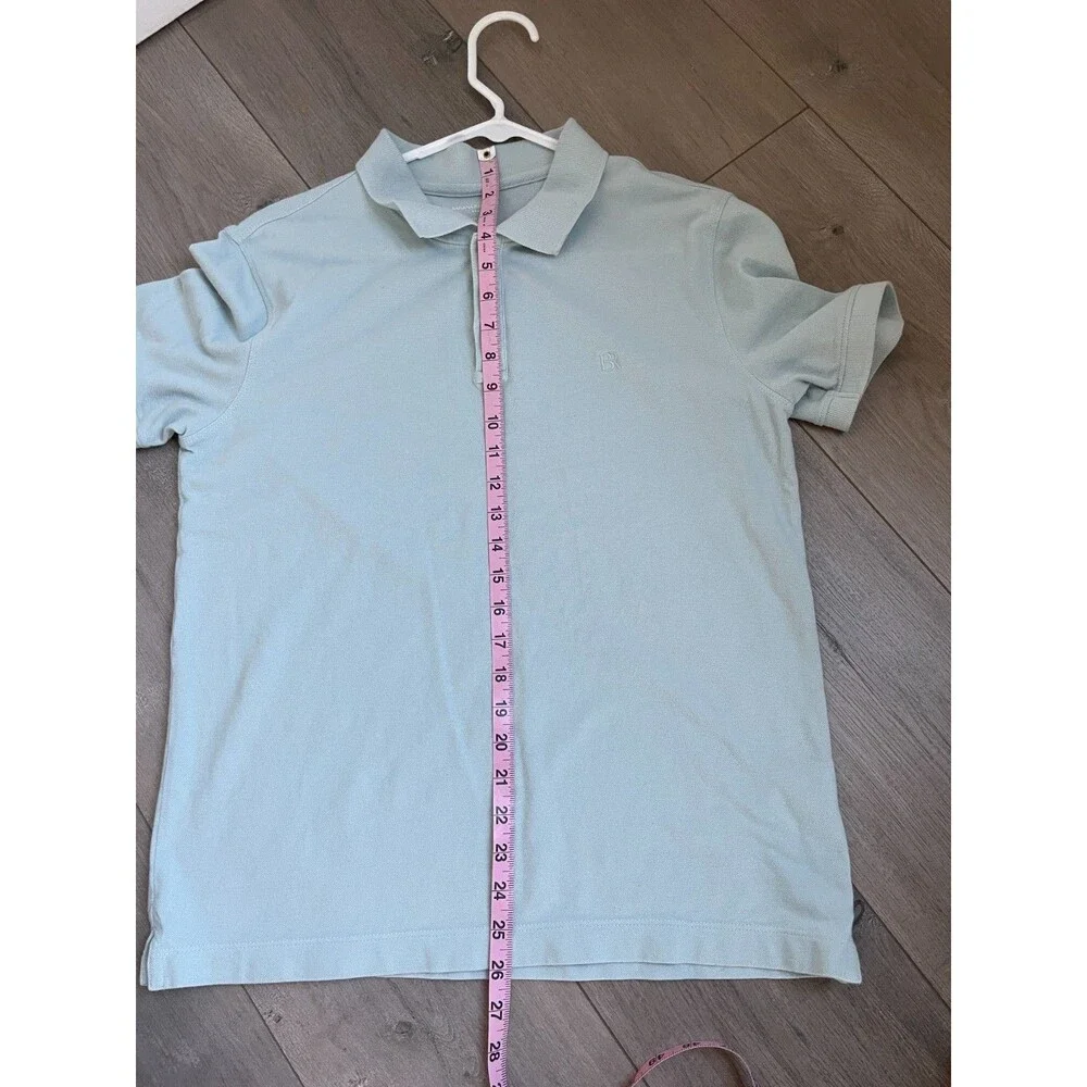 BANANA REPUBLIC MEN SLIM FIT PIQUE POLO SHIRT Size M light blue short sleeve